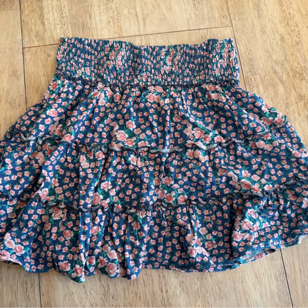 American Eagle Outfitters Blue and Pink Textured Skirt